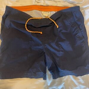 Orvis Men's Navy and Orange Swim Trunks
